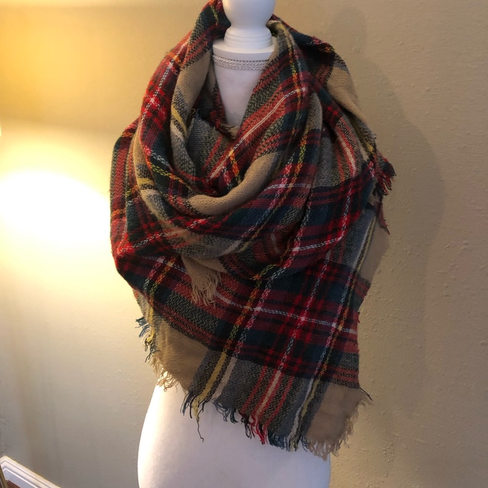 Plaid Blanket Scarf